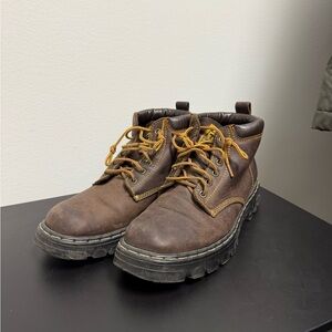 Roots Dark Brown Men's Boots with Yellow Laces